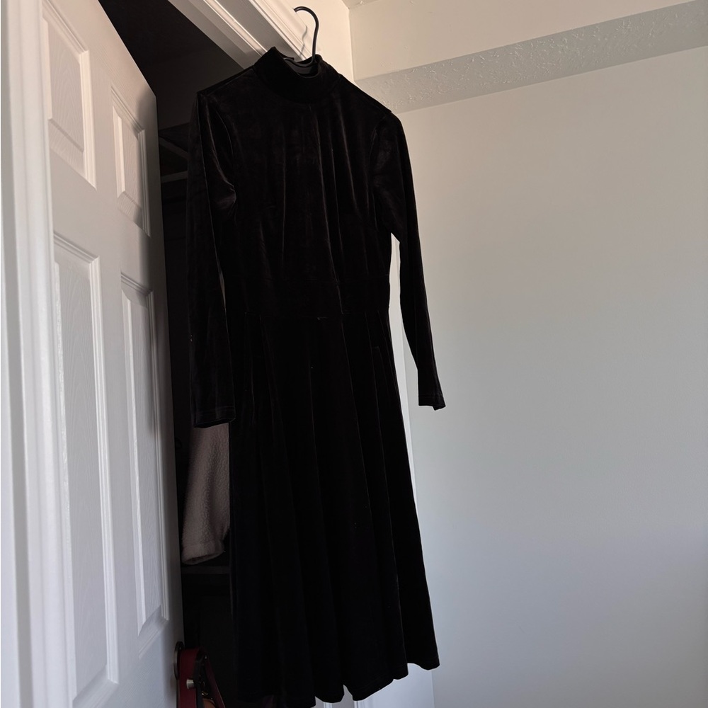 Vintage Black Velvet Dress